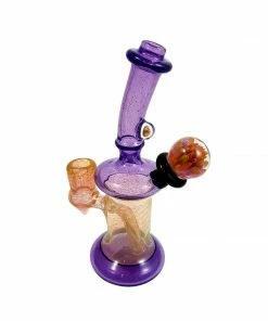 Local Art Hippo Glass 7.5" Tall Purple Lolipop Dab Rig