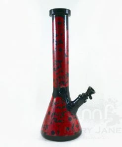 West Coast Gifts Red Eye Glass 15" Tall Black Beaker Bong W/Full Wrap Decal