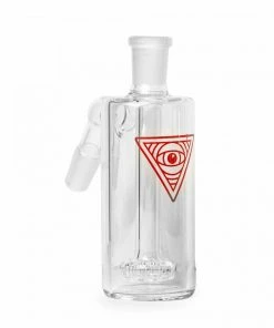 West Coast Gifts Red Eye Glass 14mm 45 Degree Clear Ash Catcher W/UFO Perc