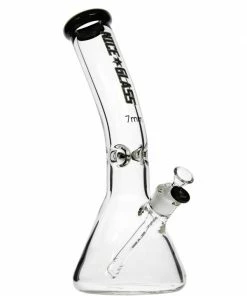 The Smokesman Nice Glass 12" Tall 7mm Thick Bent Neck Beaker Bong