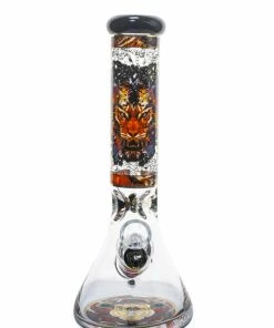 13" Tall Tiger Beaker Bong With 12mm Base By Cheech Glass