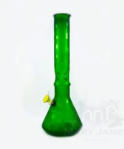 West Coast Gifts Bongs Retro Glass Etched Leaf Beaker Bong W/ Ice Pinch