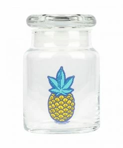 West Coast Gifts 420 Science Clear Glass Pop-Top Jar - Pineapple Storage