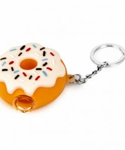 West Coast Gifts Lit Silicone 2.25" Donut Hand Pipe W/ Glass Bowl & Keychain