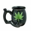 BOB Headquarters Premium Roast & Toast Ceramic Cannabis Leaf Mug Pipe