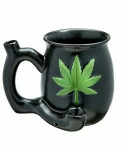 BOB Headquarters Premium Roast & Toast Ceramic Cannabis Leaf Mug Pipe