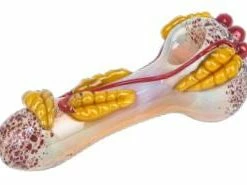 ACM Glass OG 5" Handpipe W/ Leaf Design Pipes