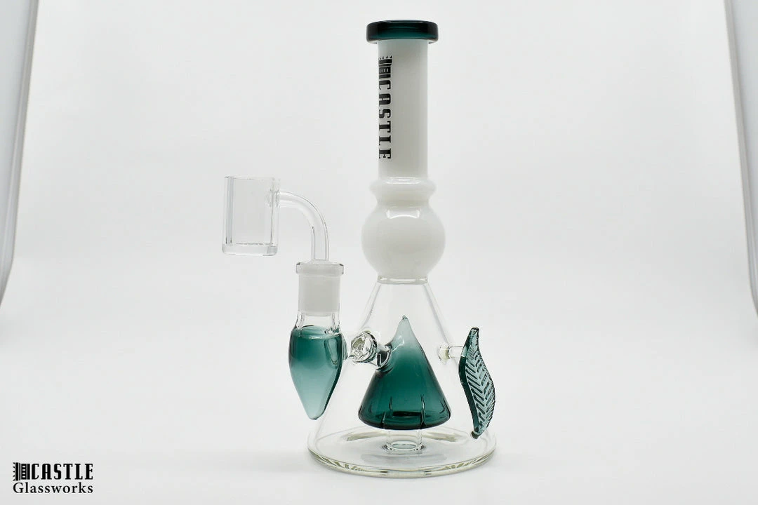 Best Pirce 💯 New Arrivals Castle Glassworks 8" Leafy Double Beaker Dab Rig 🌟 1 New Arrivals Castle Glassworks 8" Leafy Double Beaker Dab Rig