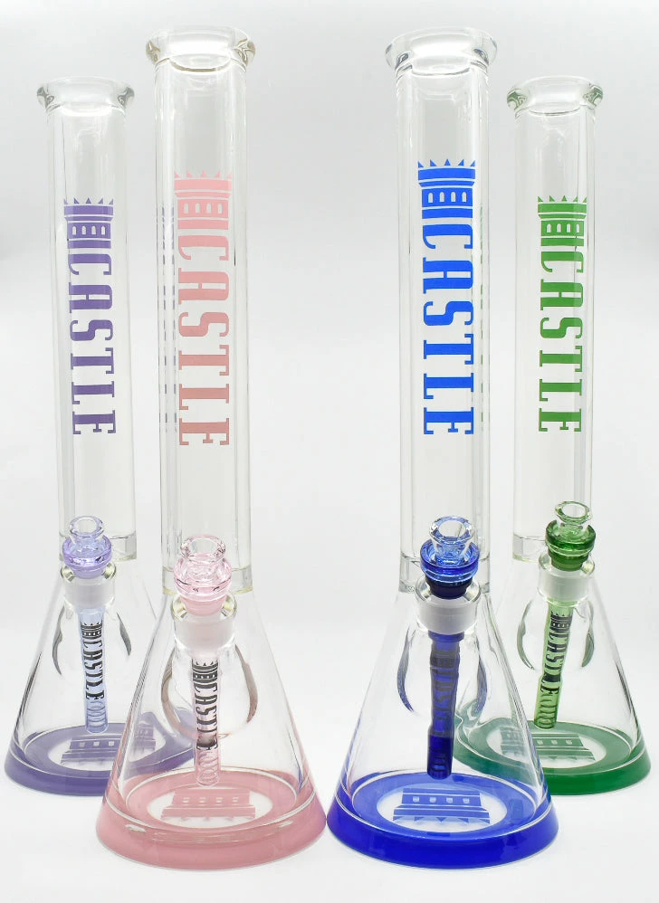 Buy โ๏ธ Castle Glassworks Logo Beaker Bongs New Arrivals ๐งจ 1 Castle Glassworks Logo Beaker Bongs New Arrivals