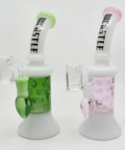 Castle Glassworks 9" Spotted Dab Rigs (Assorted Colors) New Arrivals