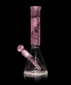 Milkyway Glass 15" Tall Bee Hive Pink Beaker Bong