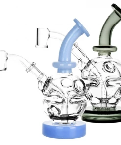 BOB Headquarters Pulsar Glass Pulsar 6" Tall Mini Holey Egg Dab Rig