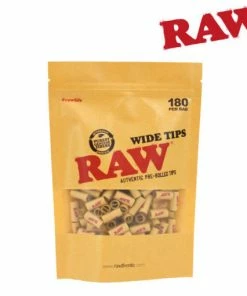 HBI Rolling Papers Raw Pre-Rolled Wide Unbleached Tips