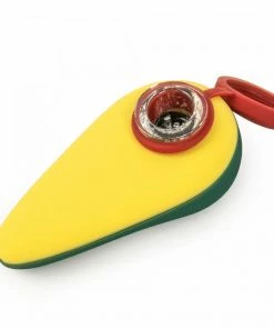 West Coast Gifts LIT 4" Long Silicone Avocado Hand Pipe With Glass Bowl