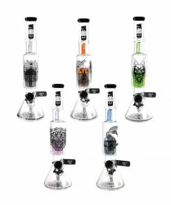 JJ Trading New Arrivals 18″ Tall Beasts Of East Tree Perc Beaker Bongs By WENEED