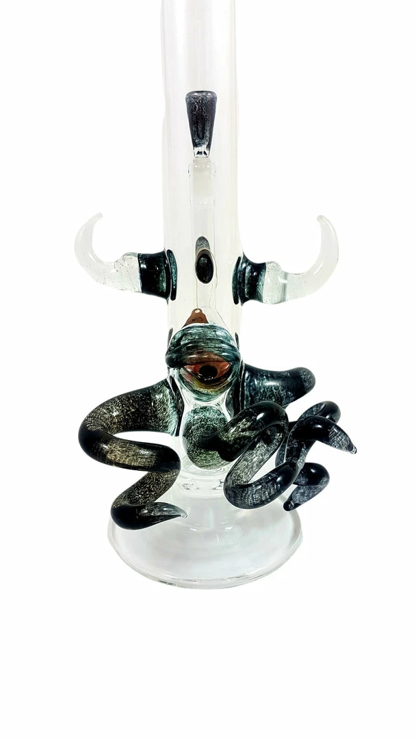 Brand new π Puff Shine Glassworks 20" Black Squid Straight Tube Bong Bongs 𧨠1 Puff Shine Glassworks 20" Black Squid Straight Tube Bong Bongs