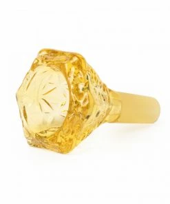 West Coast Gifts Red Eye Glass 14mm Hobstar Carved Cone Pull-Out Bong Bowl