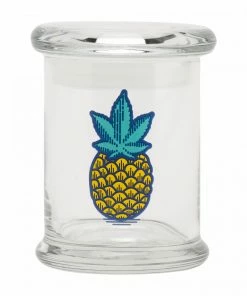 West Coast Gifts 420 Science Clear Glass Pop-Top Jar - Pineapple Storage