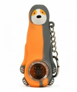 West Coast Gifts Sloth Pipe By LIT Silicone W/ Glass Bowl & Keychain