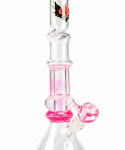 West Coast Gifts Red Eye Glass 14" Sparkle Liquid Bong With Twist Ice Catcher