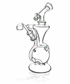 BOB Headquarters Pulsar Glass Pulsar 9.5" Tall Opal Marble Recycler Dab Rig